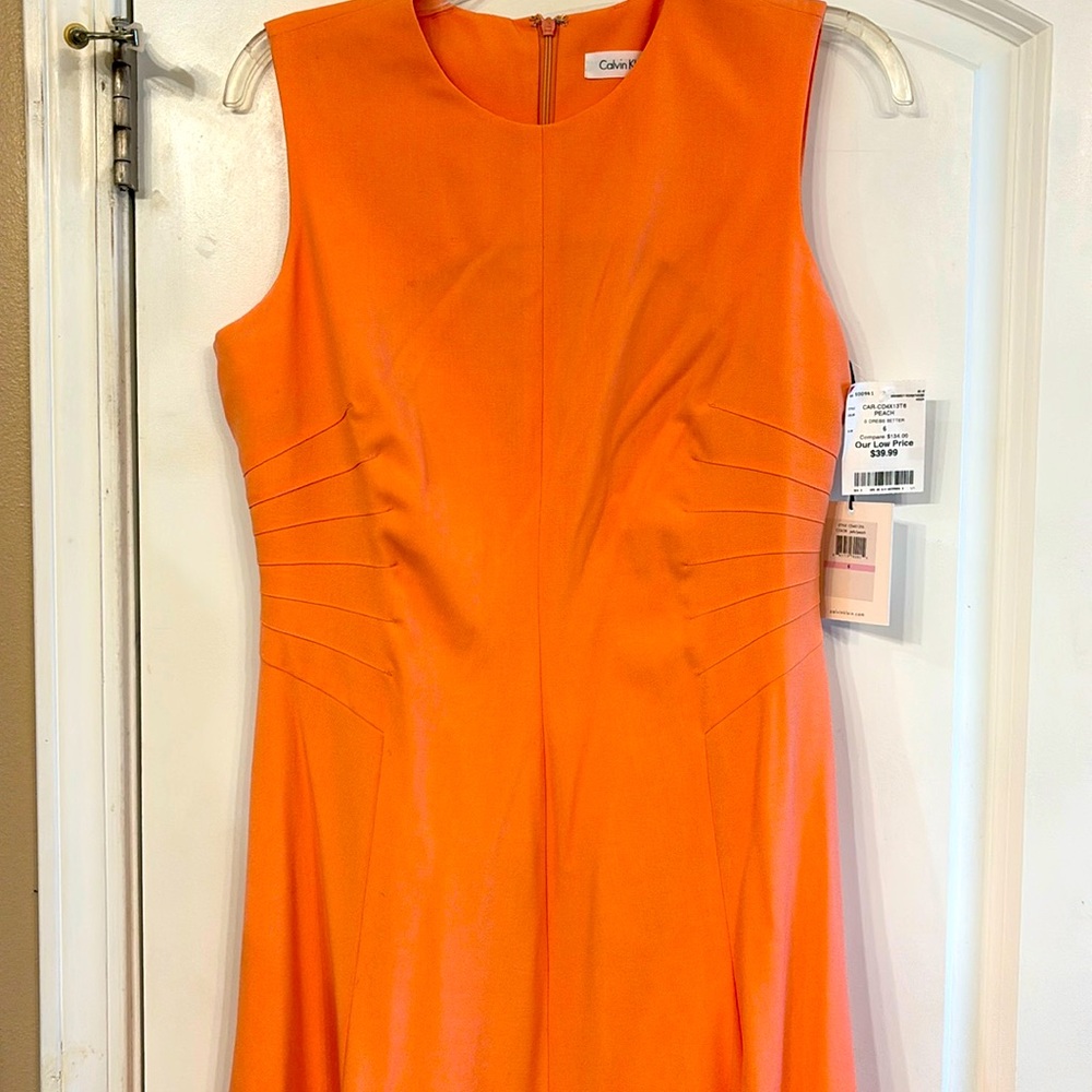 Peach flare bottom Calvin Klein dress